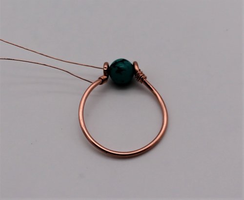 Abby Hook's Dainty Boho Ring - Overlap the wrapping, Contemporary Wire Jewelry, Loops, Wire Loop, Wrapped Wire Loop, coil the wire around the shank